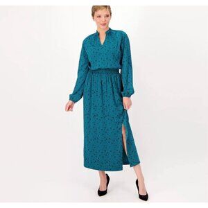 Candace Cameron Bure Star Print Maxi Dress Size XS Green A462120 NEW